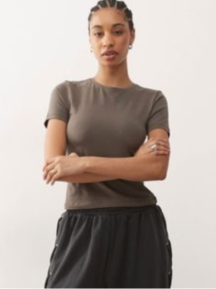Vince Size Small T Short Top Chocolate Brown Nwt $60